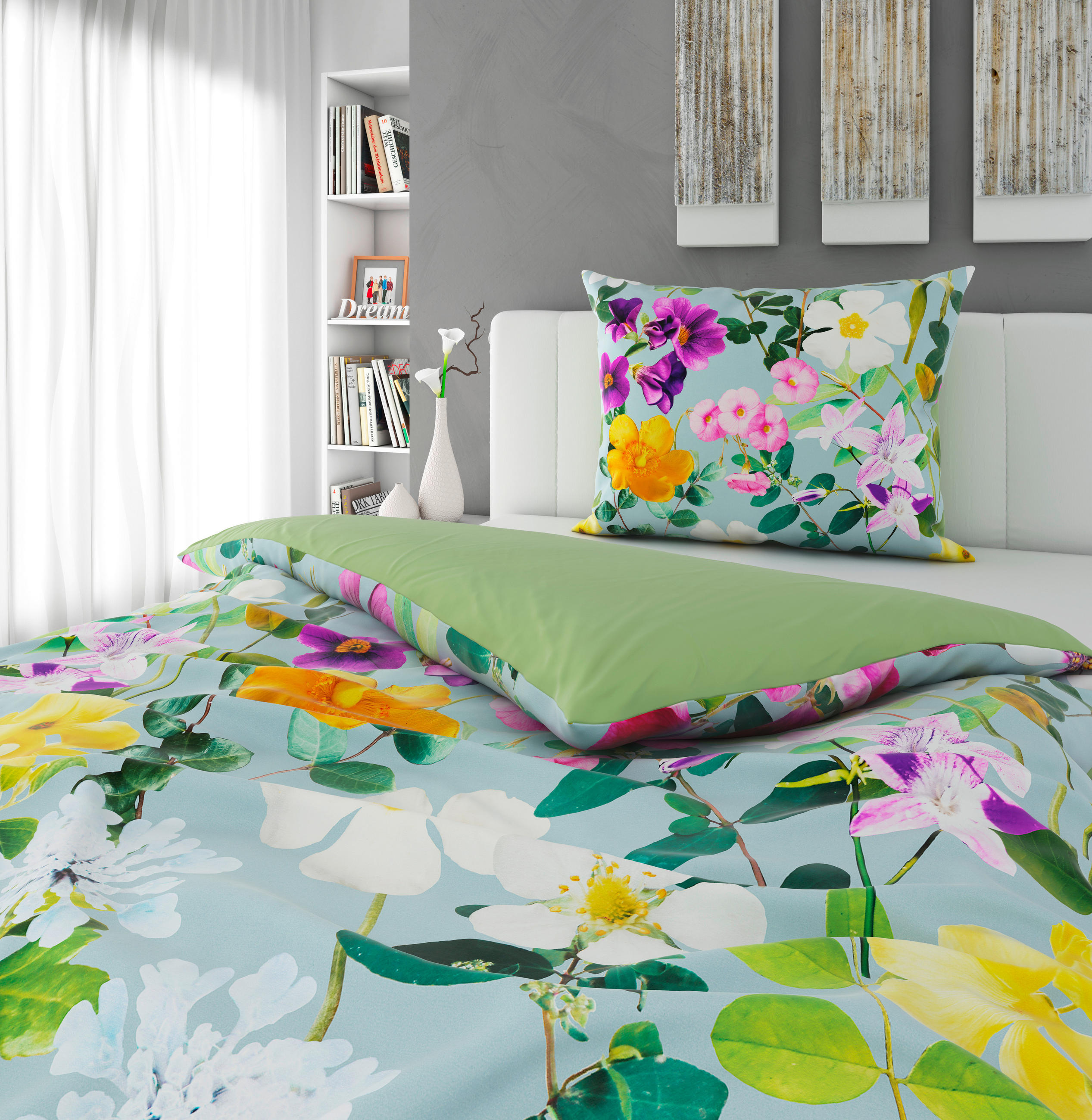 WENDEBETTWÄSCHE NAARDEN Satin 140/200 cm  - Multicolor, KONVENTIONELL, Textil (140/200cm) - Bio:Vio