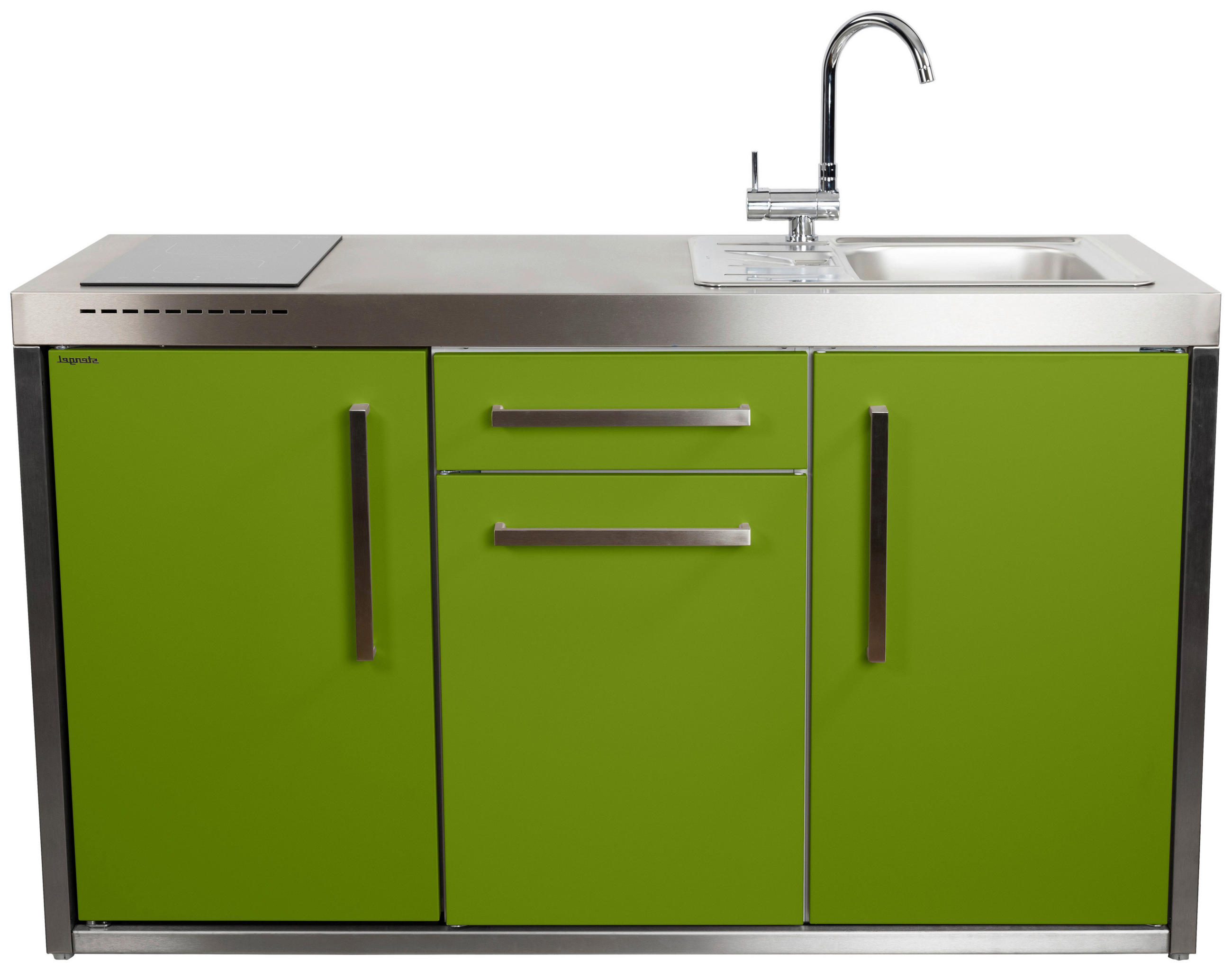 OUTDOORKÜCHE  - Edelstahlfarben/Grün, Basics, Metall (157/98/62cm)