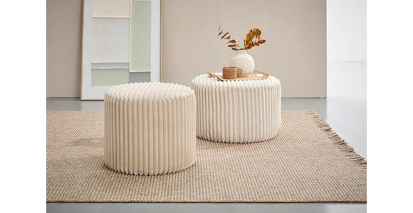 HOCKER Cord Creme  - Creme, Design, Textil (59/36/59cm) - Xora