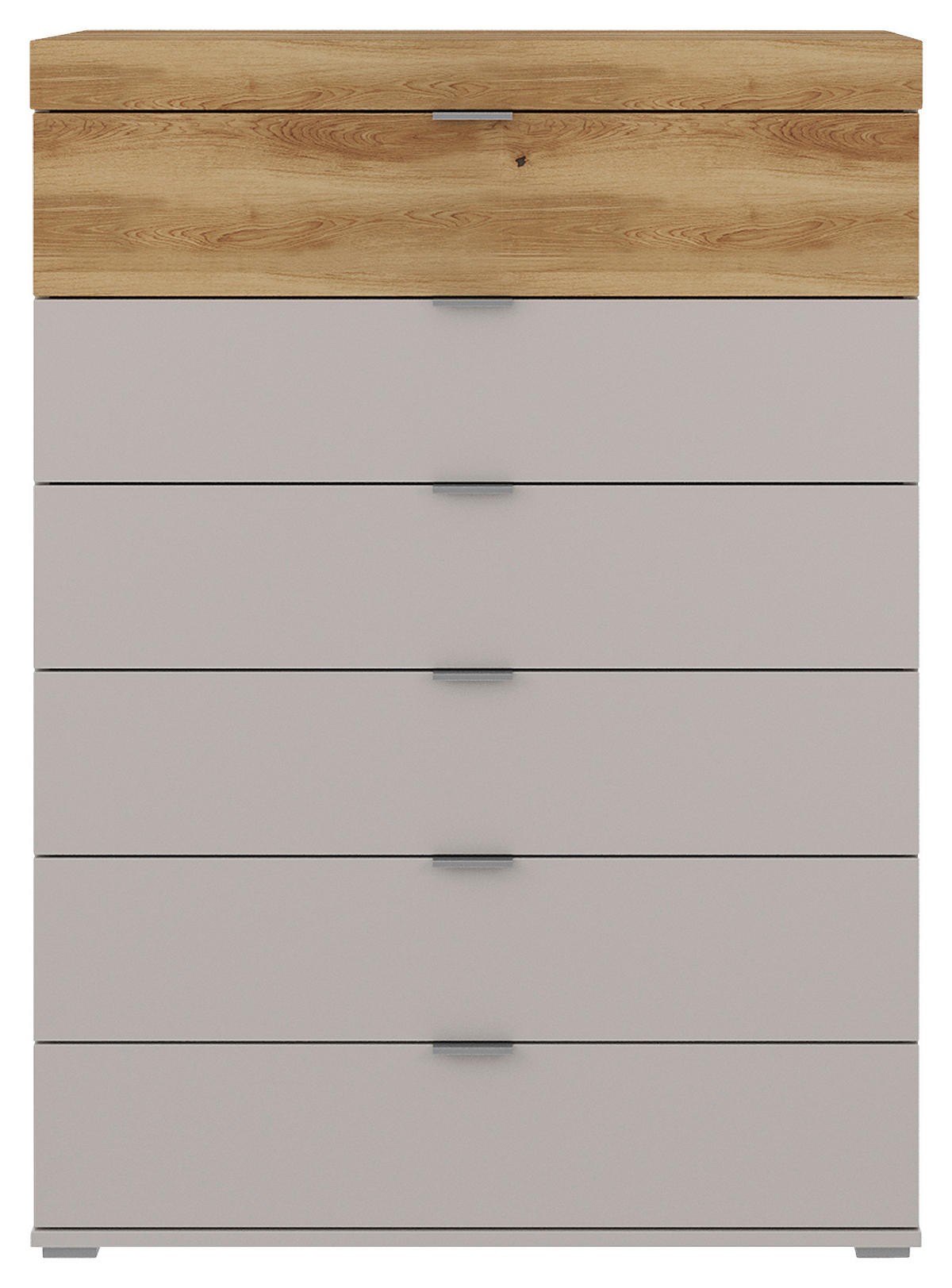 KOMODA, dub, barvy dubu, světle šedá, 90/123/47 cm - barvy dubu/světle šedá, Moderní, kov/dřevo (90/123/47cm) - Dieter Knoll