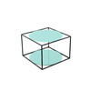 BEISTELLTISCH in Metall, Glas 50/50/36 cm  - Schwarz/Grün, Basics, Glas/Metall (50/50/36cm) - Kayoom