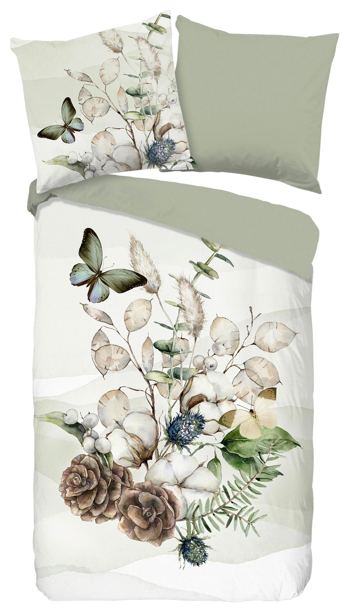 WENDEBETTWÄSCHE Marjan Biber 155/220 cm  - Grün, Design, Textil (155/220cm)