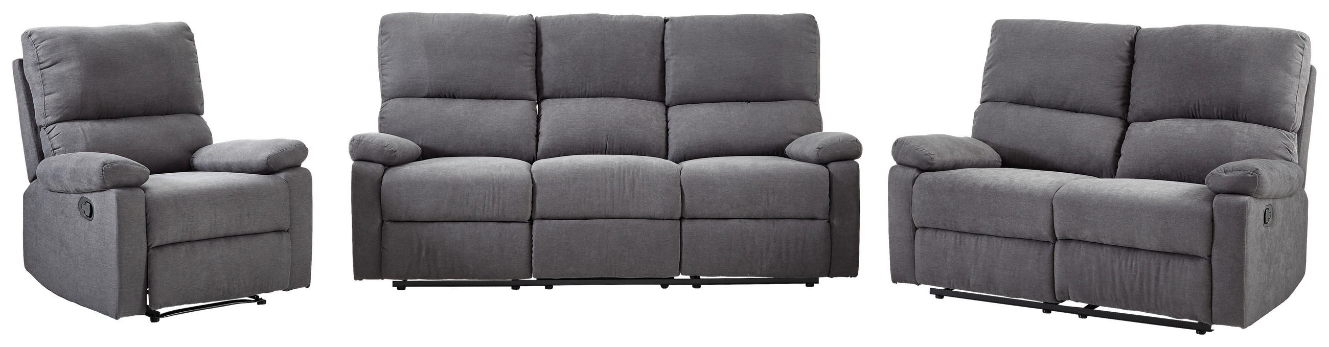 SEDACÍ SOUPRAVA 3+2+1, textil, tmavě šedá - tmavě šedá, Konvenční, textil - Livetastic