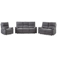 SEDACÍ SOUPRAVA 3+2+1, textil, tmavě šedá - tmavě šedá, Konvenční, textil - Livetastic