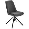 STUHL  in Eisen Flachgewebe Metall, Textil  - Anthrazit/Schwarz, Design, Textil/Metall (49/88/64cm) - Novel