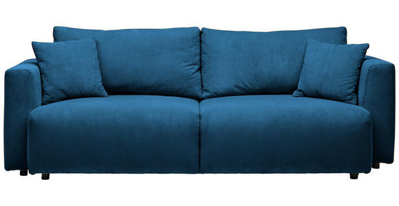 SCHLAFSOFA  mit Stoffauswahl, Schlafen auf Sitzhöhe, Rücken echt Cord Blau  - Blau/Schwarz, Design, Kunststoff/Textil (250/92/105cm) - Carryhome