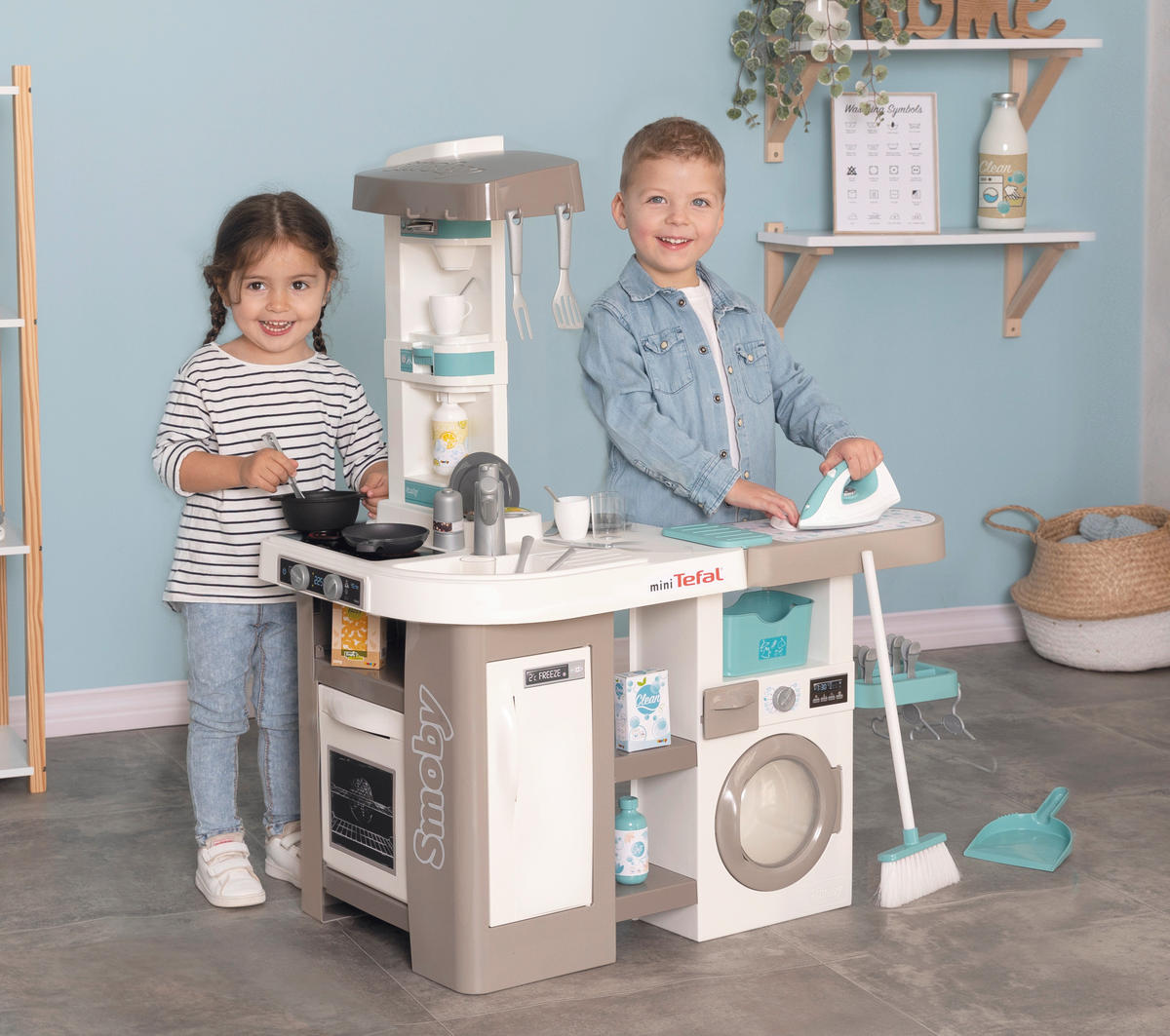 SMOBY 2v1 TEFAL STUDIO KUCHYŇA - viacfarebná, Basics, plast (65,9/25,9/74,7cm) - Simba