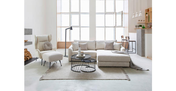 ECKSOFA Beige Cord  - Beige/Schwarz, Design, Kunststoff/Textil (240/175cm) - Landscape