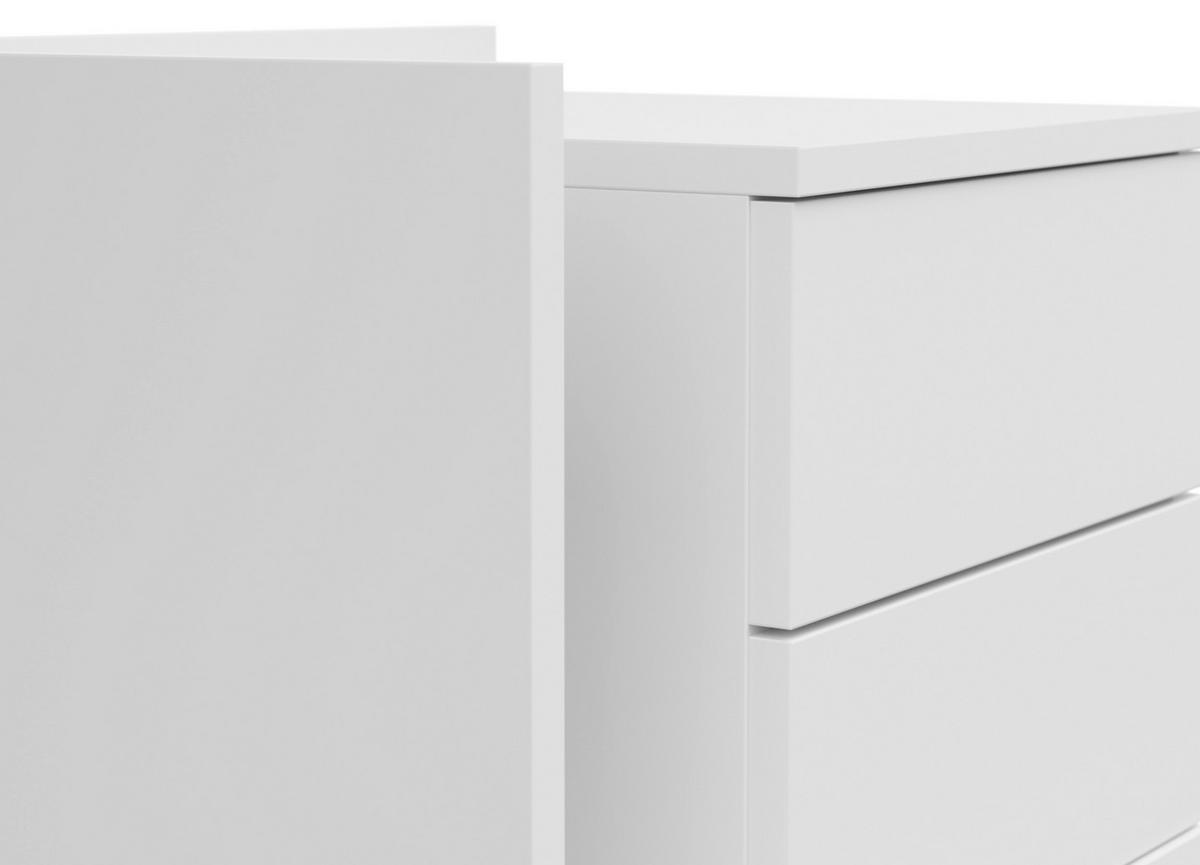 NACHTKÄSTCHEN 50/48/38 cm  in Weiß  - Graphitfarben/Weiß, Design, Holzwerkstoff/Kunststoff (50/48/38cm) - Lomoco