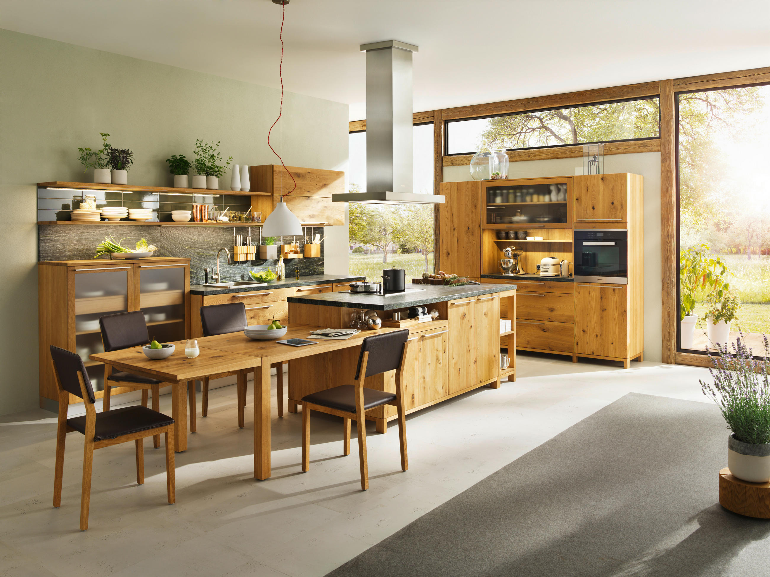 EINBAUKÜCHE  - Eichefarben, Design, Holz - Team 7