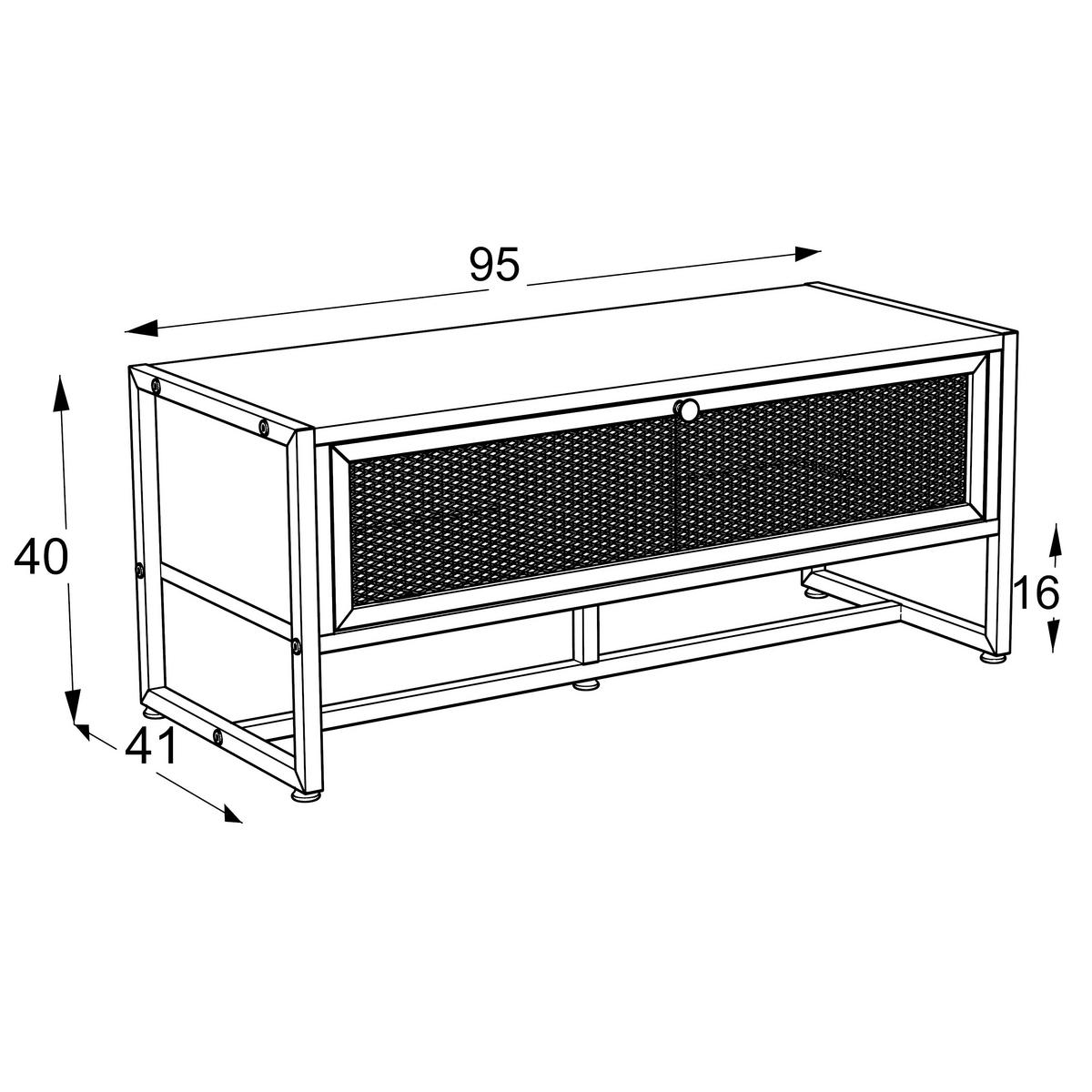 LAVICE S BOTNÍKEM, bílá, 95/40/41 cm - bílá, Moderní, kov/dřevo (95/40/41cm) - P & B