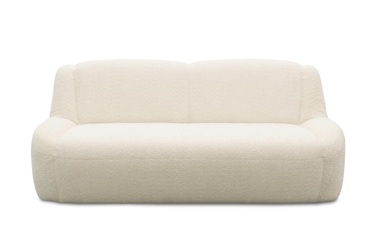 3-SITZER-SOFA 100 034 Chenille Creme  - Creme/Schwarz, MODERN, Kunststoff/Textil (197/82/93cm) - Livetastic