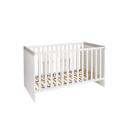 GITTERBETT Faro Buche massiv Grau, Weiß - Weiß/Grau, Design, Holz (76,6/82,3/143,4cm) - Paidi