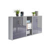 AKTENSCHRANK Grau, Anthrazit Hochglanz  - Anthrazit Hochglanz/Grau, MODERN, Holzwerkstoff (213/114/33cm) - MID.YOU