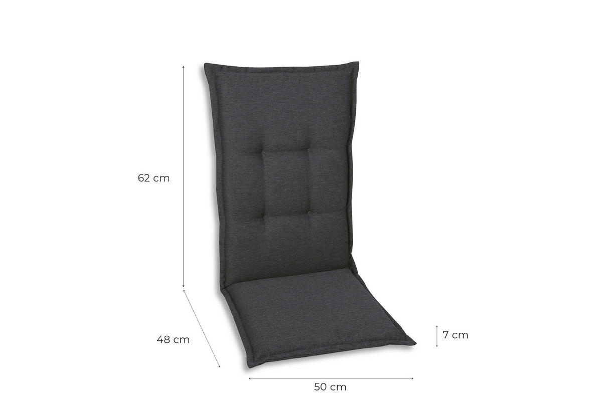 JASTUK ZA STOLICU SA NASLONOM  50/7/108 cm    - siva, Dizajnerski, tekstil (50/7/108cm)