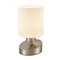 TISCHLEUCHTE - Opal/Nickelfarben, Konventionell, Glas/Metall (10/22cm) - Novel