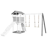 SPIELTURM 356,6/241,9/349 cm  - Weiss/Grau, Konventionell, Holz/Kunststoff (356,6/241,9/349cm)