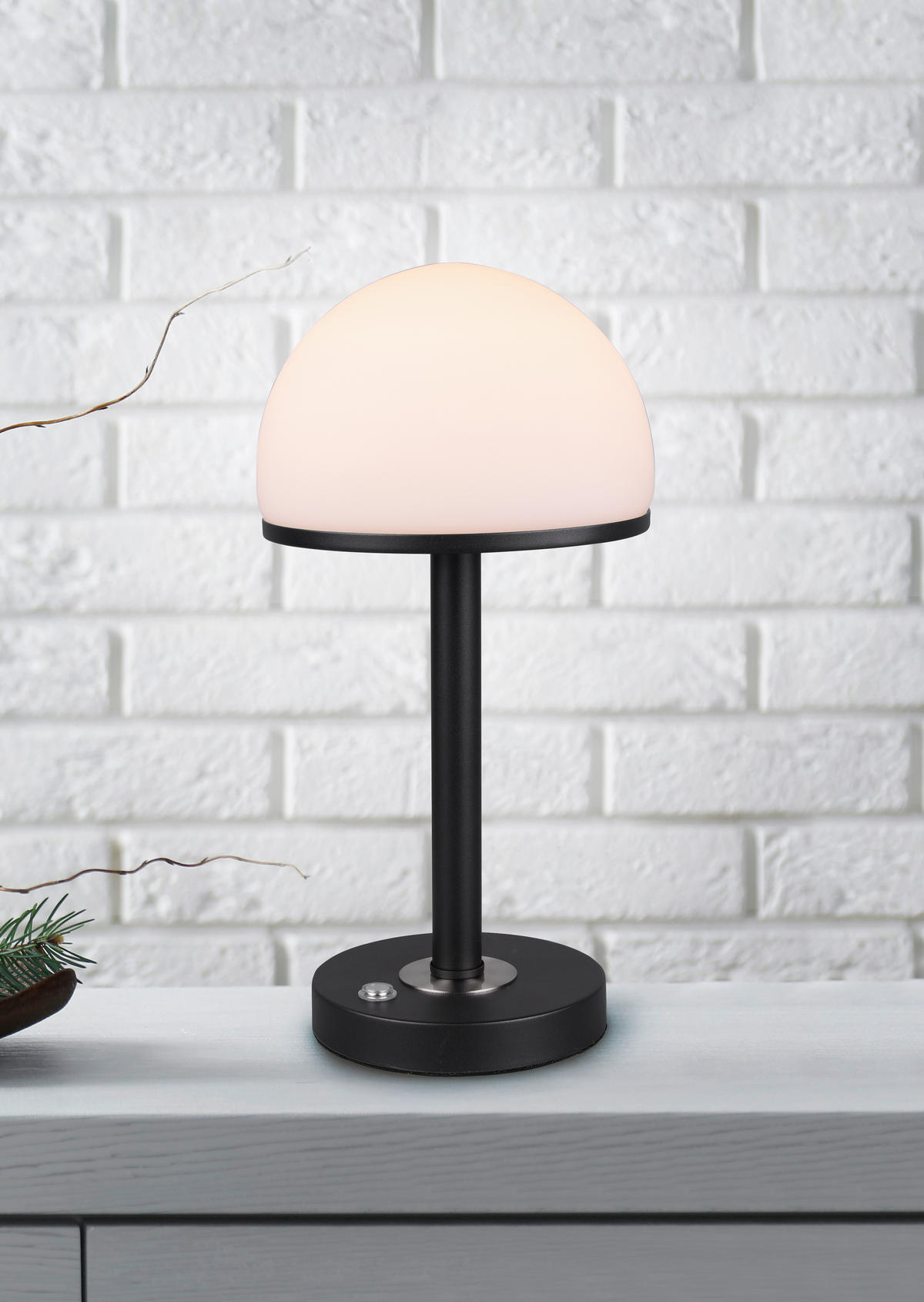 STONA LED LAMPA Berlin  - bela/crna, Osnovno, staklo/metal (39/19,5cm)