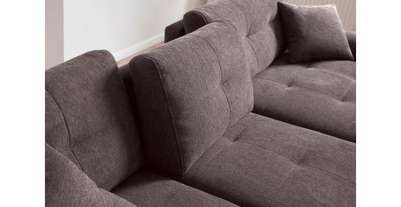 ECKSOFA in Mikrofaser Braun 276/193 cm - Chromfarben/Braun, MODERN, Kunststoff/Textil (276/193cm) - Hom`in