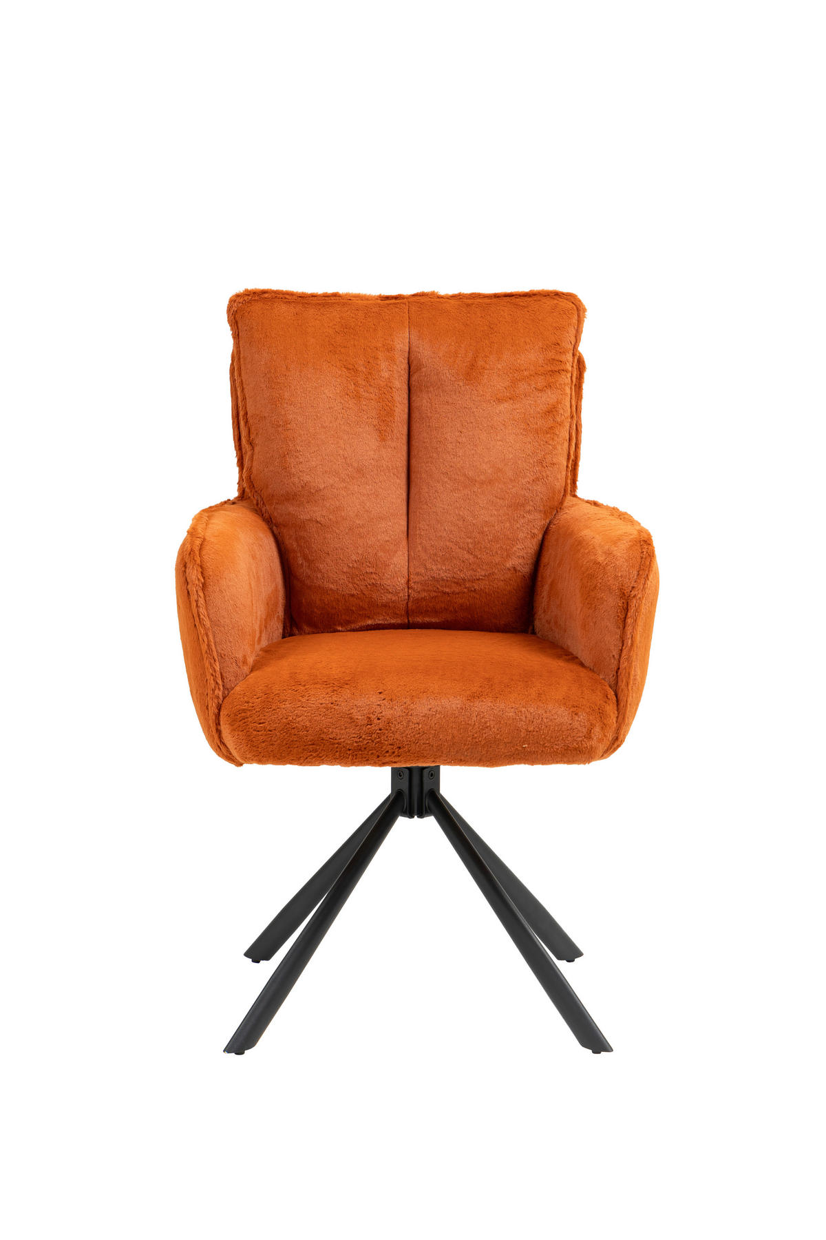 ARMLEHNSTUHL  in Eisen Plüsch  - Schwarz/Orange, Design, Textil/Metall (62/95/67cm) - Novel