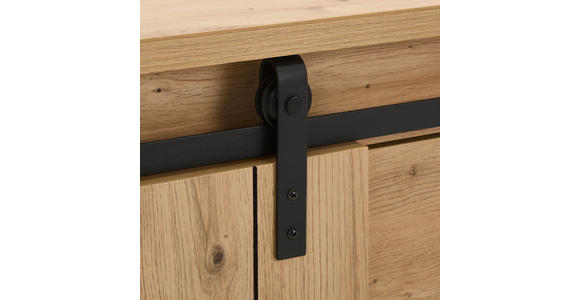 KOMMODE , 120/86/4 cm, 3 Schublade(n)  - Eichefarben/Schwarz, LIFESTYLE, Holzwerkstoff/Kunststoff (120/86/4cm) - Landscape