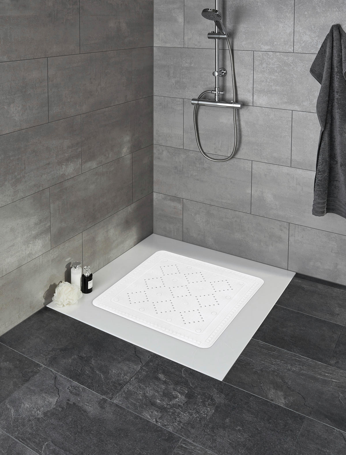 DUSCHEINLAGE Kunststoff  - Weiss, Basics, Kunststoff (55/55cm) - Kleine Wolke