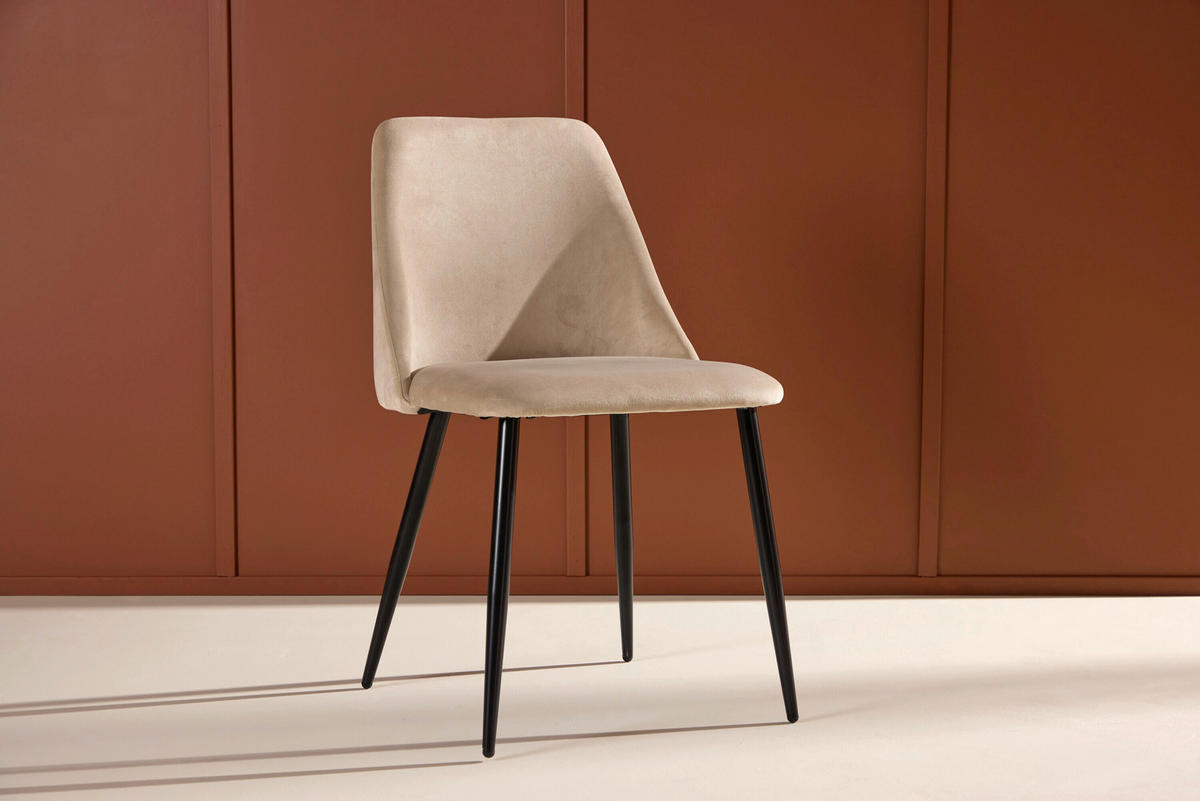 STOL stål  - beige/svart, Design, metall/textil (48/83/56cm) - Livetastic