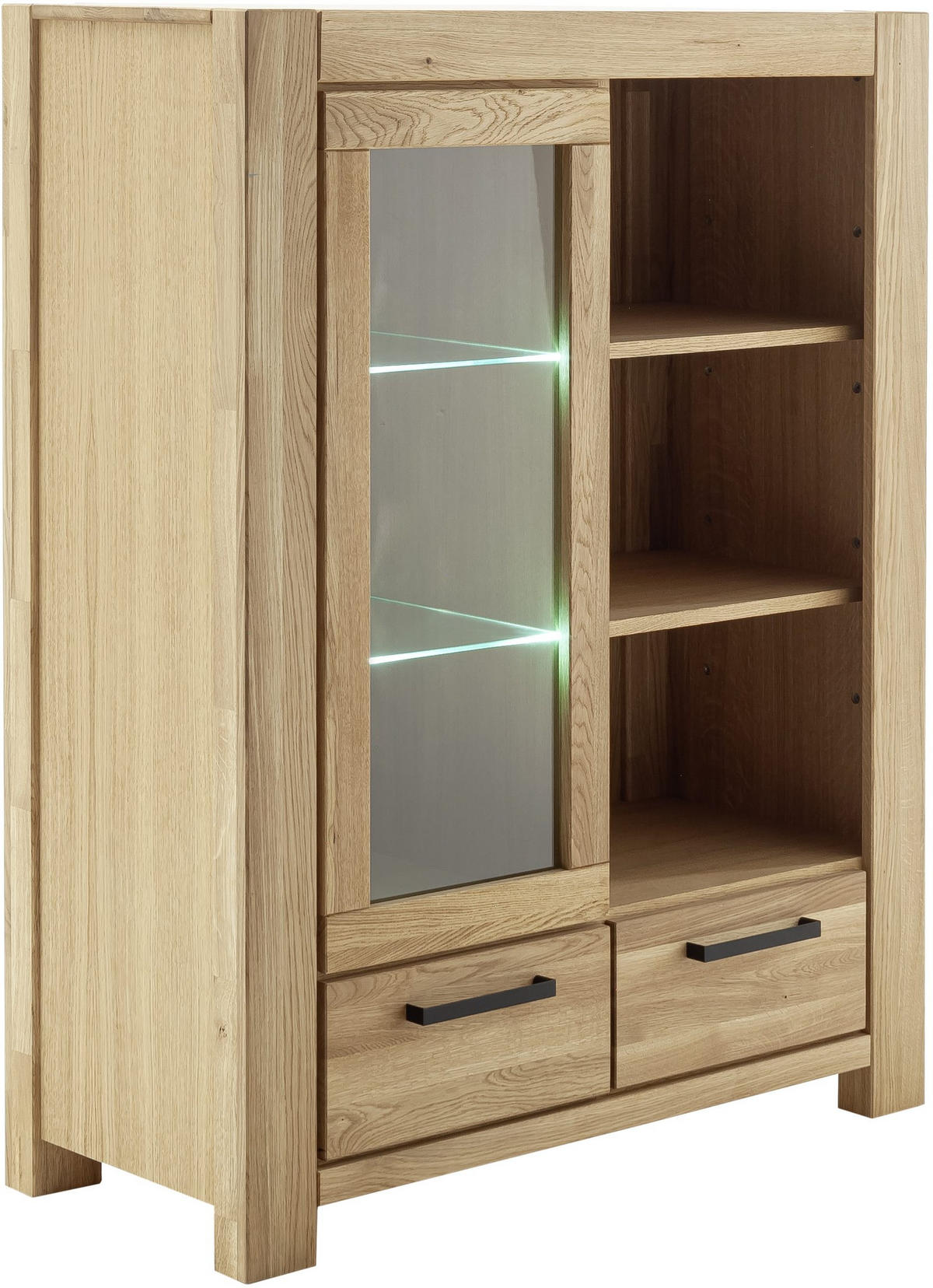 HIGHBOARD  in 109/140/45 cm  - Wildeiche/Schwarz, Natur, Glas/Holz (109/140/45cm) - Carryhome