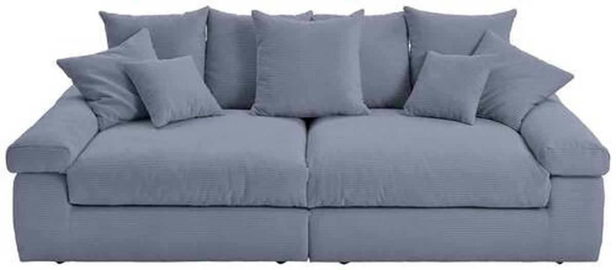 BIGSOFA Cord Grau  - Schwarz/Grau, Design, Kunststoff/Textil (260/90/140cm) - Ambia Home