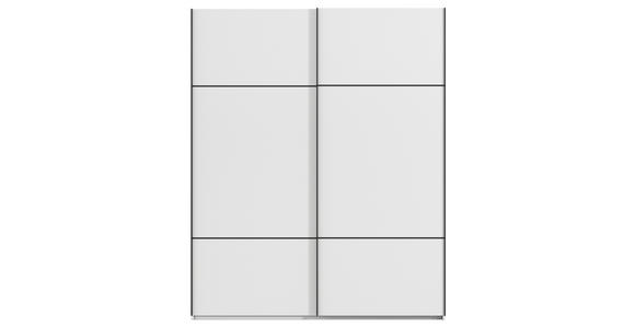 SCHWEBETÜRENSCHRANK in Weiß - Schwarz/Weiß, KONVENTIONELL, Holzwerkstoff/Metall (201/223/68cm) - Novel