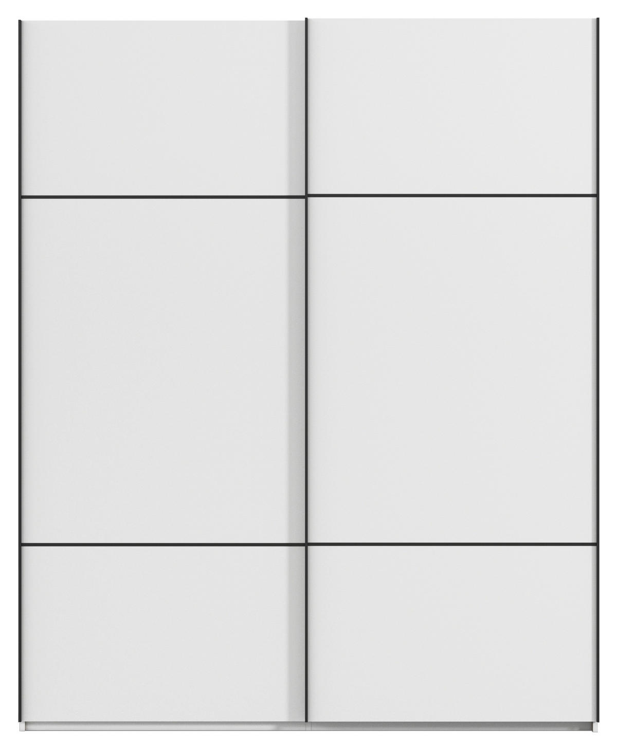 SCHWEBETÜRENSCHRANK  in Weiß  - Schwarz/Weiß, KONVENTIONELL, Holzwerkstoff/Metall (201/223/68cm) - Novel