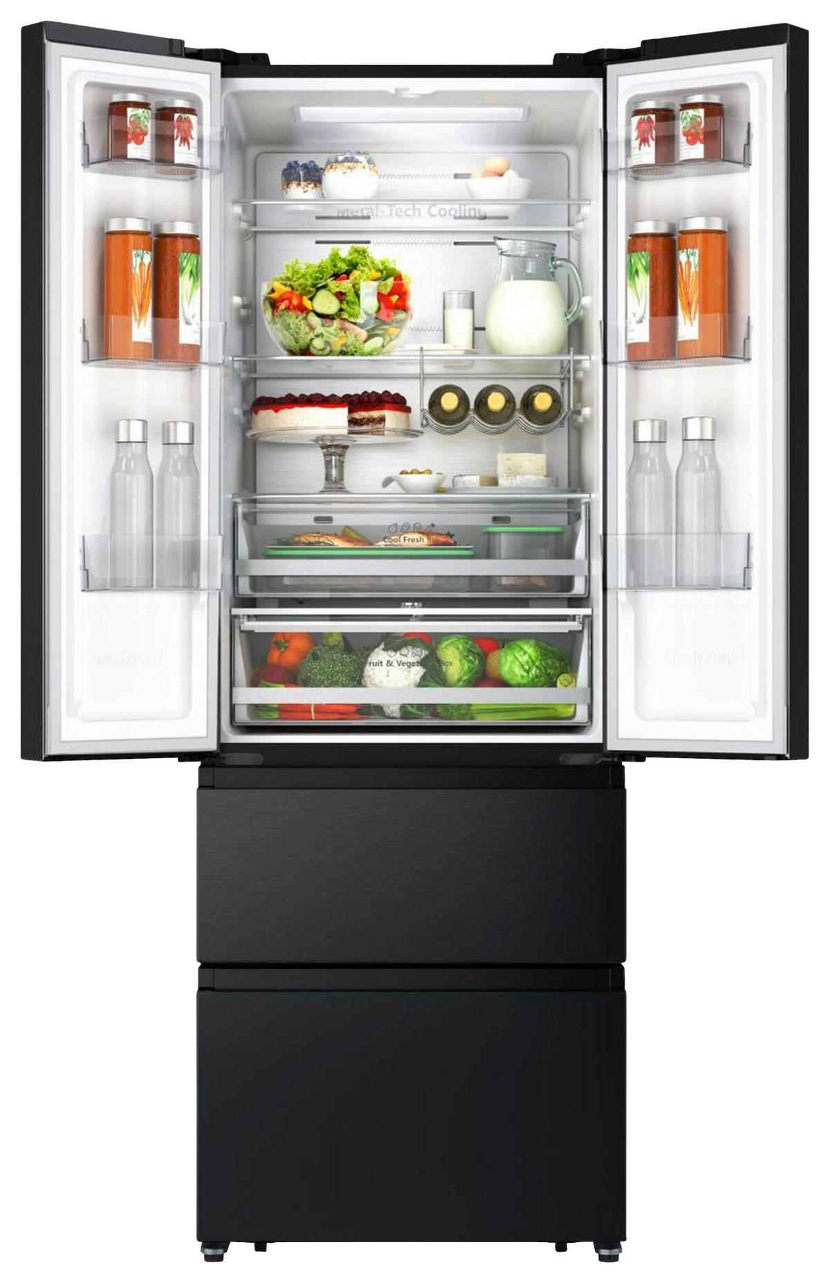 FRENCH-DOOR 70,4/201,3/69,4 cm RF632N4AFC1  - Schwarz, Basics, Metall (70,4/201,3/69,4cm) - Hisense