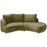 ECKSOFA in Mikrofaser Grün  - Schwarz/Grün, Modern, Kunststoff/Textil (139/250cm) - Livetastic