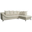 ECKSOFA Hellgrau Struktur  - Hellgrau/Schwarz, KONVENTIONELL, Textil/Metall (247/194cm) - Carryhome
