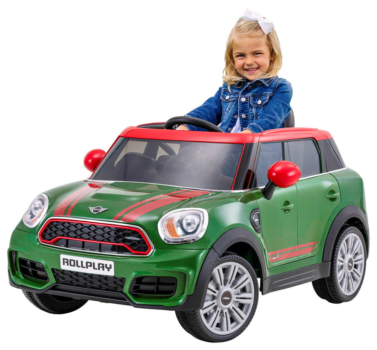 ELEKTRIČNI DEČJI AUTOMOBIL - zelena/crvena, Osnovno, koža/metal (105/53/58cm)