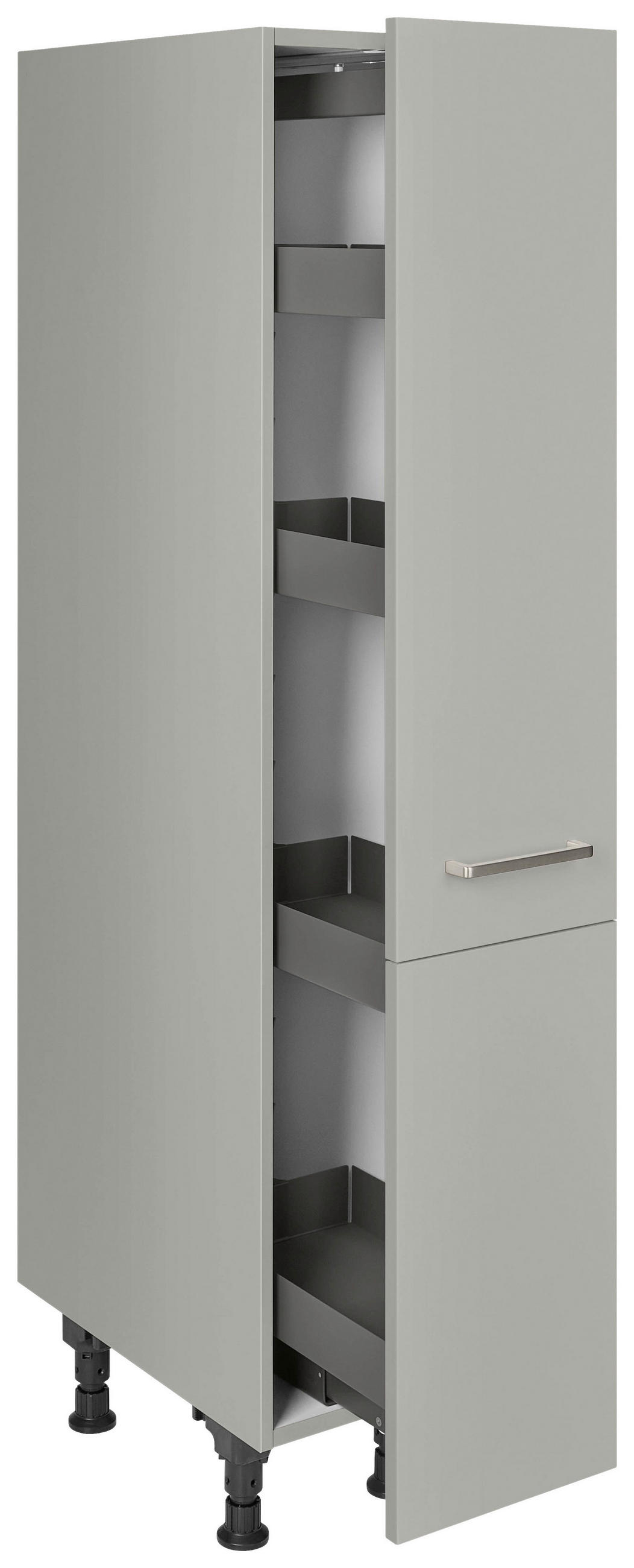APOTHEKERSCHRANK 30/168/58 cm  in Grau  - Edelstahlfarben/Grau, MODERN, Holzwerkstoff/Metall (30/168/58cm) - Nobilia