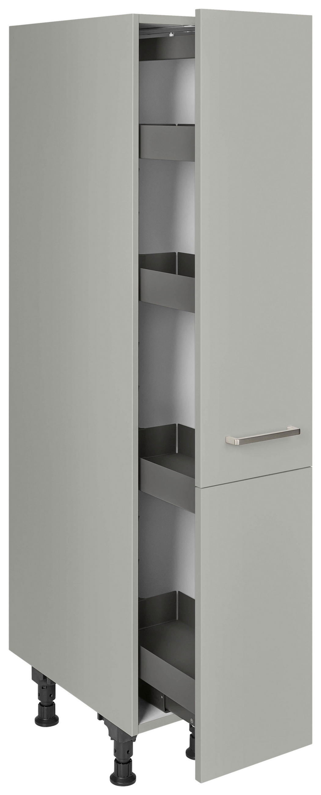 APOTHEKERSCHRANK 30/168/58 cm  in Grau  - Edelstahlfarben/Grau, MODERN, Holzwerkstoff/Metall (30/168/58cm) - Nobilia
