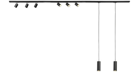 SCHIENENSYSTEM - Chromfarben/Schwarz, Trend, Kunststoff/Metall (262cm) - Novel