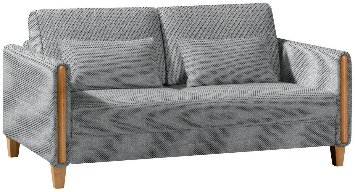 SCHLAFSOFA in Webstoff Grau, Buchefarben  - Buchefarben/Grau, Design, Holz/Textil (174/88/104cm) - Niels Andersson