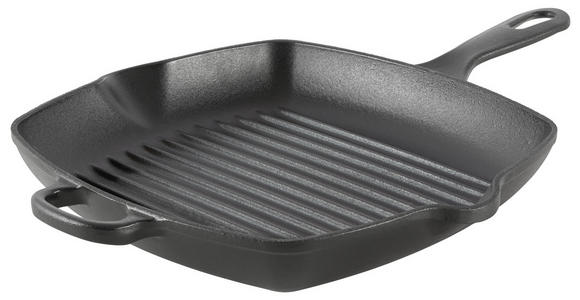 GRILLPFANNE Beef & More Emaille - Schwarz, KONVENTIONELL, Metall (26/26cm) - Homeware Profession.