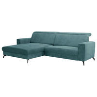 ECKSOFA in Cord Petrol  - Petrol/Schwarz, Konventionell, Textil/Metall (178/290cm) - Sit & More