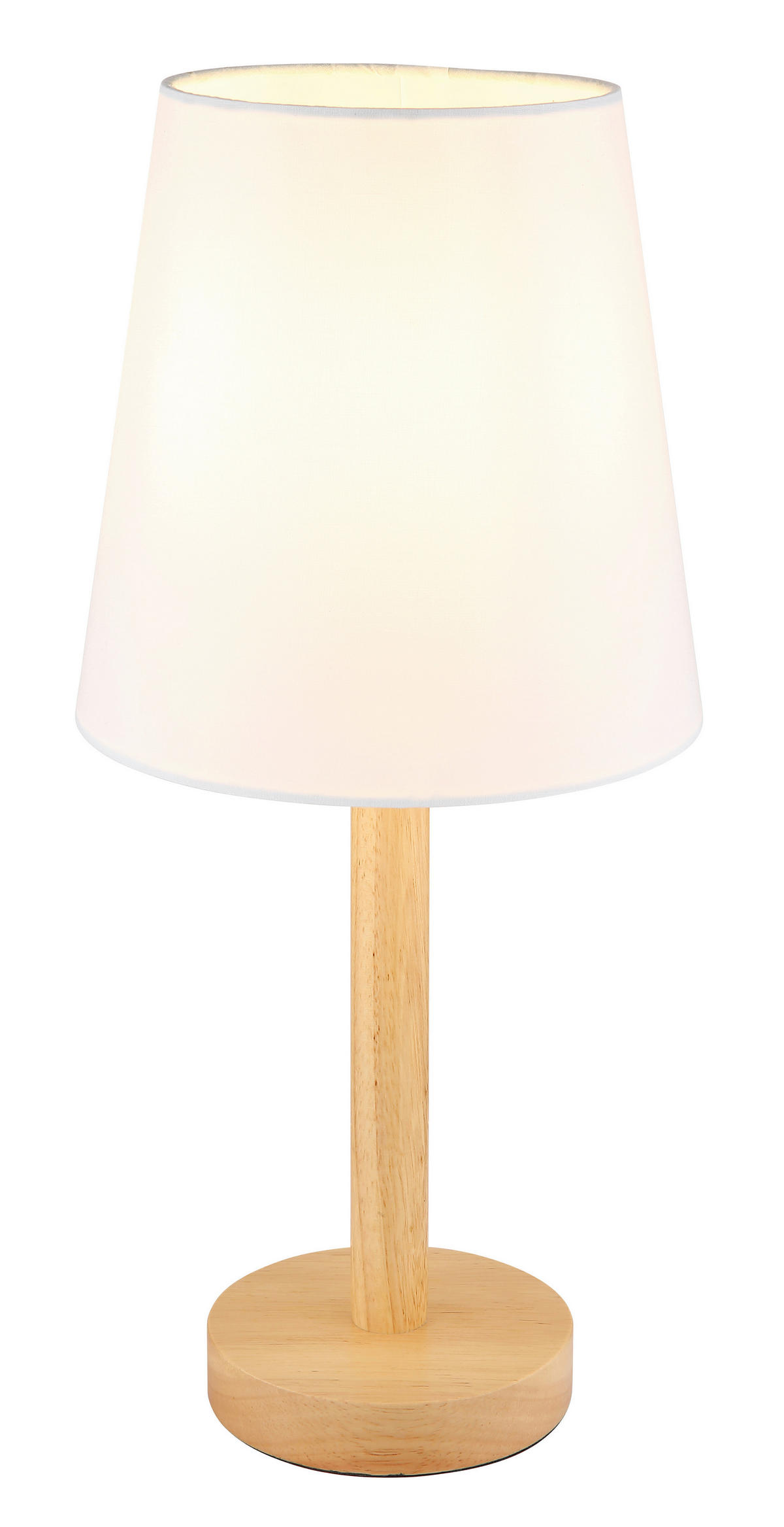 STOLNÁ LAMPA, E14, 20/45 cm  - hnedá/biela, Basics, kov/textil (20/45cm)