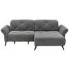 ECKSOFA in Webstoff Anthrazit  - Anthrazit/Schwarz, Design, Textil/Metall (244/173cm) - Moderano