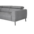 ECKSOFA in Webstoff Silberfarben  205/280 cm  - Silberfarben/Schwarz, Design, Textil/Metall (205/280cm) - Xora