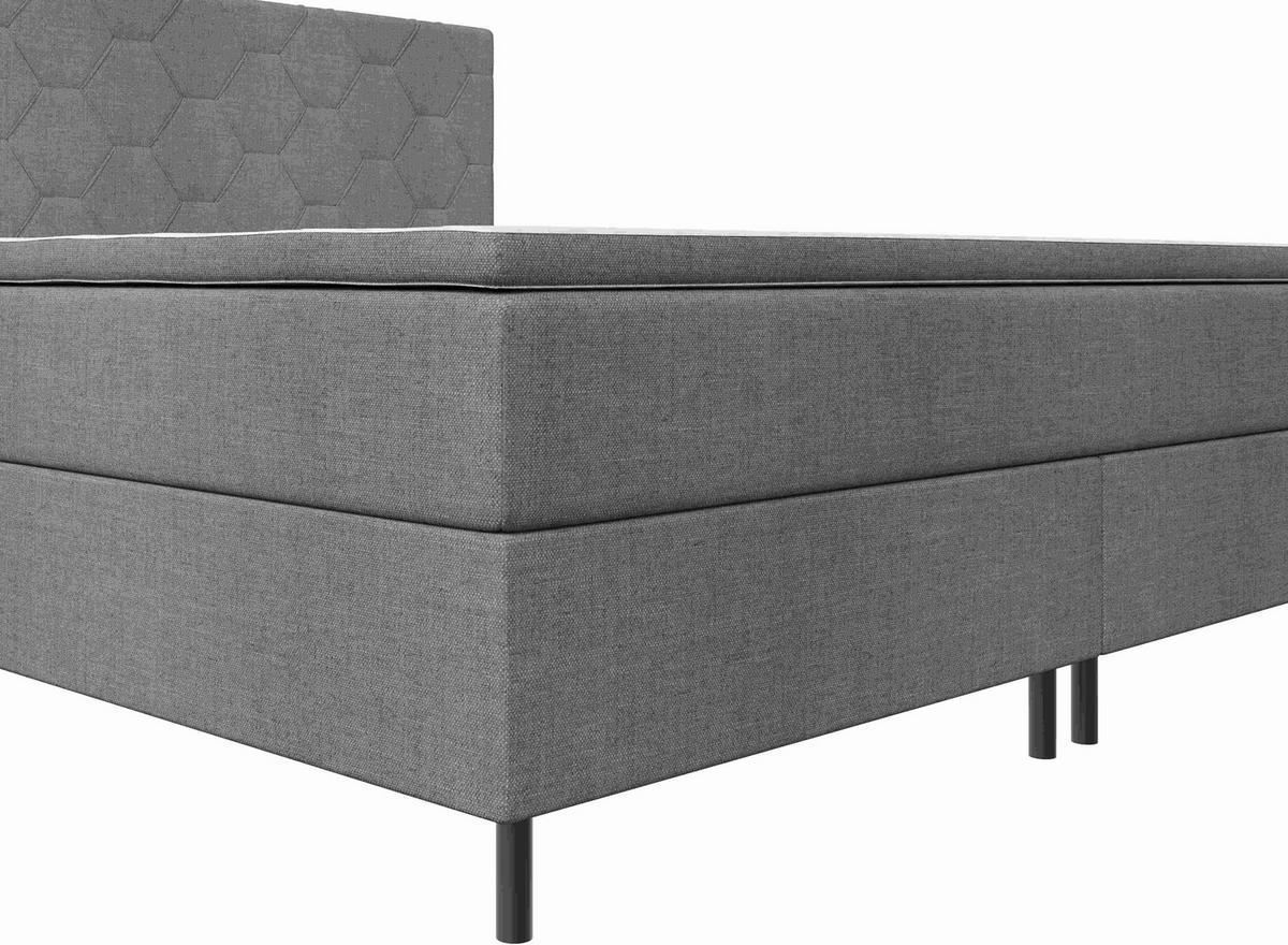 BOXSPRINGBETT 200/200 cm,  in Grau, Matratze, Topper, H2 + H2 = mittel  - Schwarz/Grau, KONVENTIONELL, Textil/Metall (200/200cm) - Chameo