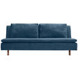 SCHLAFSOFA Flachgewebe Blau  - Blau/Eichefarben, KONVENTIONELL, Holz/Textil (205/85/98cm) - Carryhome