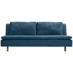 SCHLAFSOFA Flachgewebe Blau  - Blau/Eichefarben, KONVENTIONELL, Holz/Textil (205/85/98cm) - Carryhome