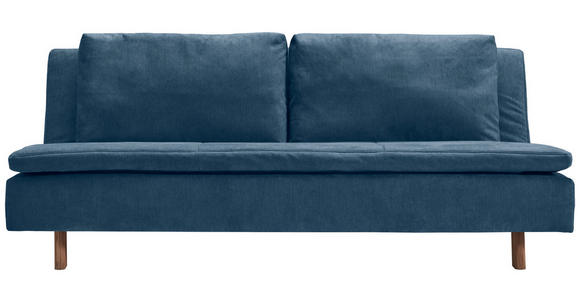 SCHLAFSOFA Flachgewebe Blau  - Blau/Eichefarben, KONVENTIONELL, Holz/Textil (205/85/98cm) - Carryhome