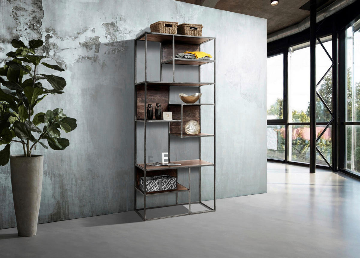 REGAL 75/173/35 cm siva  - siva, Konvencionalno, kovina/les (75/173/35cm) - Livetastic