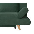 SCHLAFSOFA  mit Schlafen auf Sitzhöhe, haustierfreundlicher Bezug Cord Dunkelgrün  - Dunkelgrün/Buchefarben, KONVENTIONELL, Holz/Textil (200/75/85cm) - Carryhome